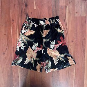 Vintage Karen Kane Floral Black and Orange Shorts